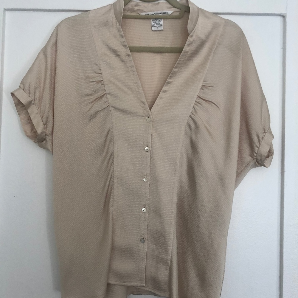 Diane von Furstenberg Cream Top - 4